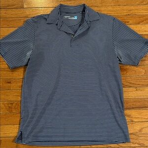 Roundtree & Yorke Navy and White Striped Polo Shirt